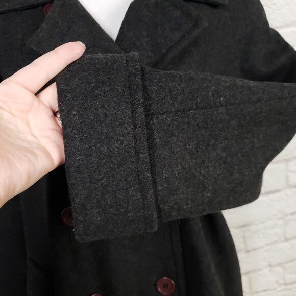 Vintage Russell Scott Double Breasted Gray Wool Swing Coat Cuffed Sleeve Sz 9/10 - Picture 14 of 14